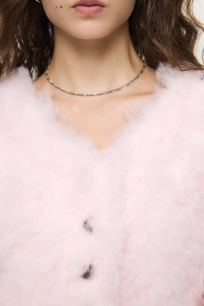 CROPPED SHAGGY カーディガン PNK FREE