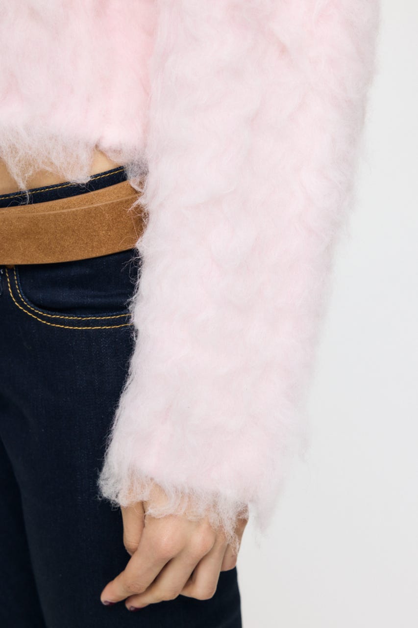 CROPPED SHAGGY カーディガン PNK FREE