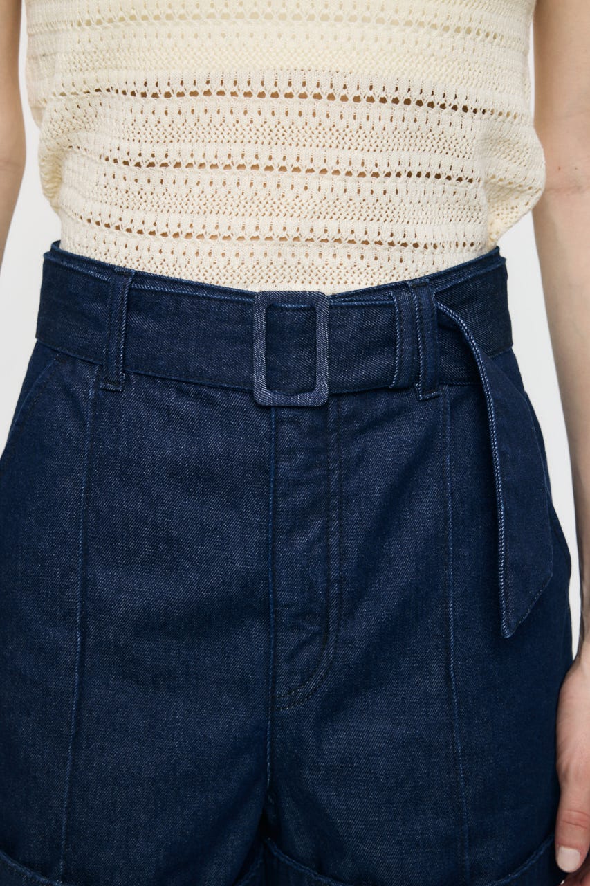 BELTED DENIM ショーツ One Wash 1