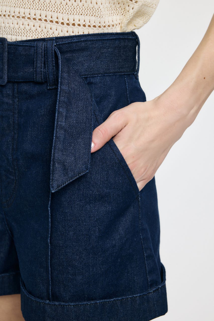 BELTED DENIM ショーツ One Wash 1