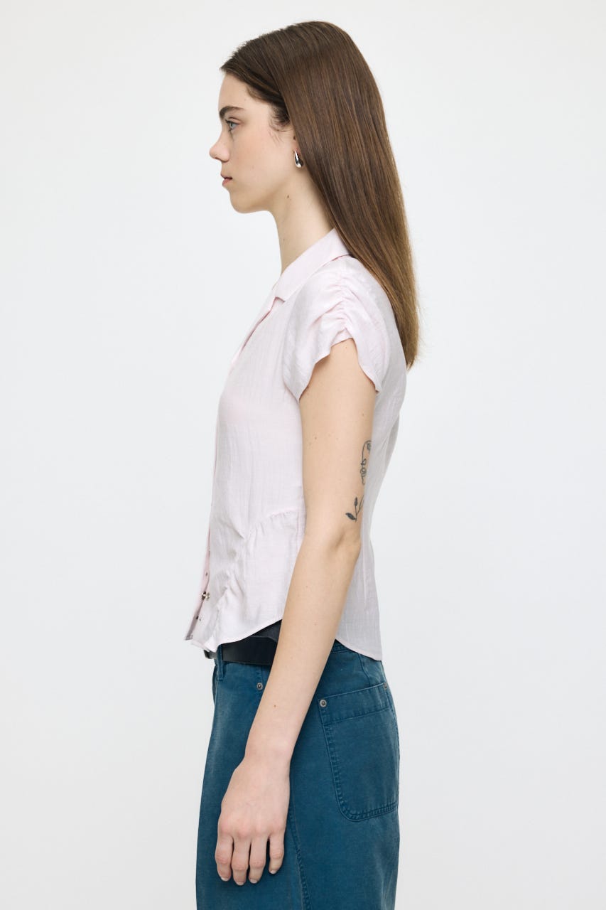 STUDDED OPEN COLLAR シャツ L/PNK 1