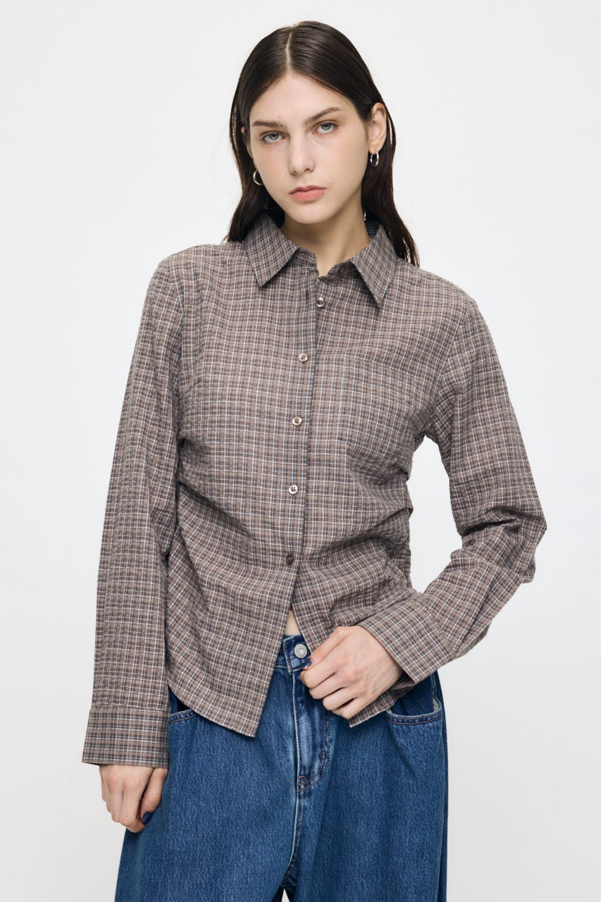 WAIST TUCK FIT シャツ 柄BRN FREE