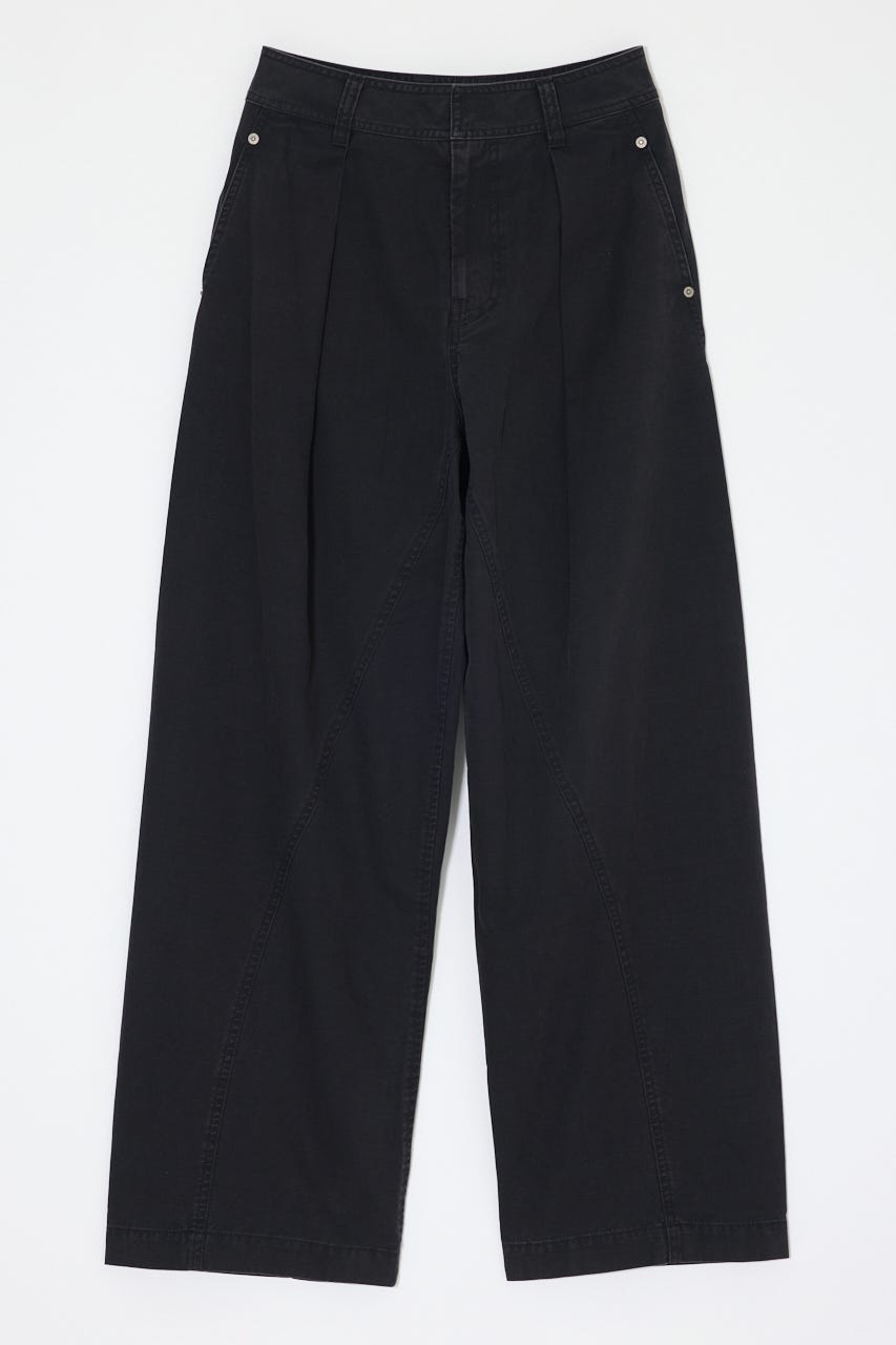 【新色追加】CURVE LINE TUCK パンツ L/BLK 2