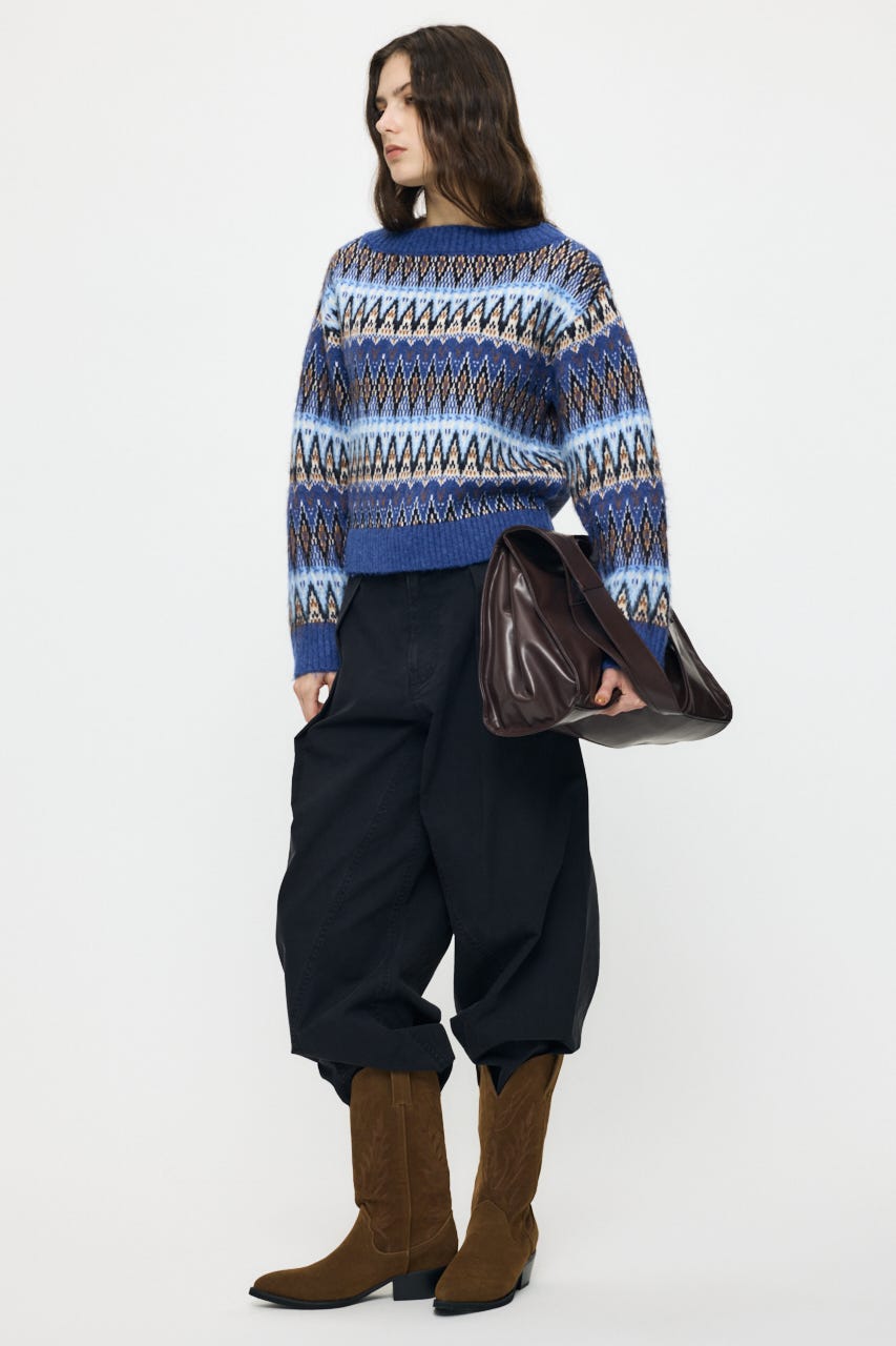 【新色追加】CURVE LINE TUCK パンツ L/BLK 2