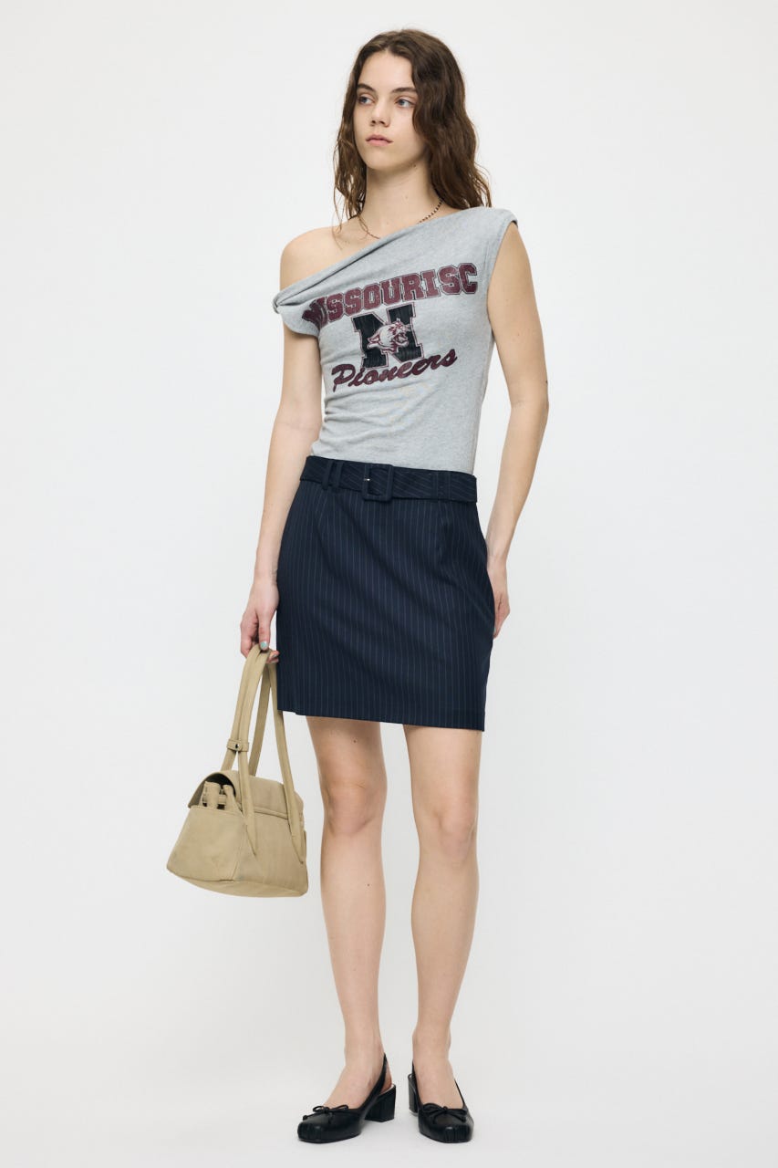 CLASSIC BELTED MINI スカート 柄NVY 1