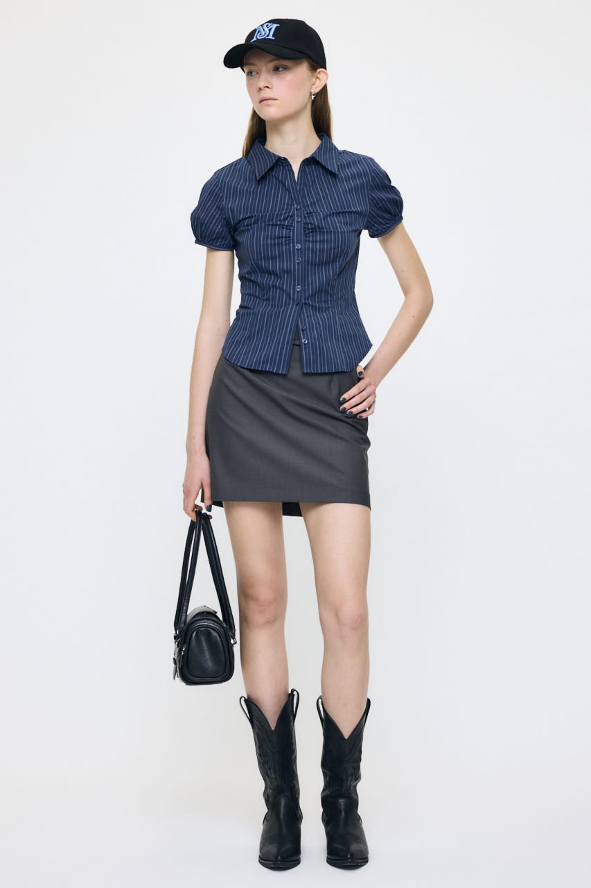 CLASSIC BELTED MINI スカート GRY 2