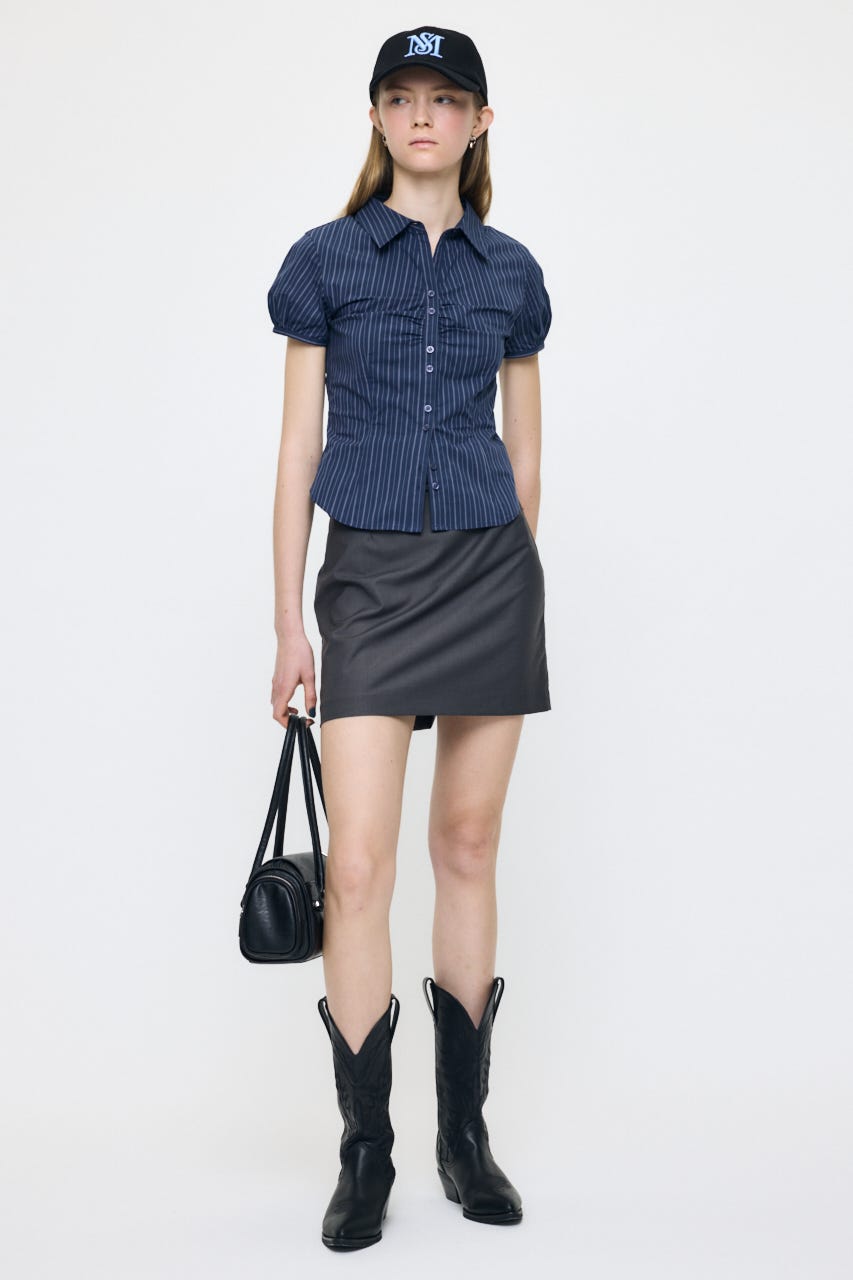 CLASSIC BELTED MINI スカート GRY 2