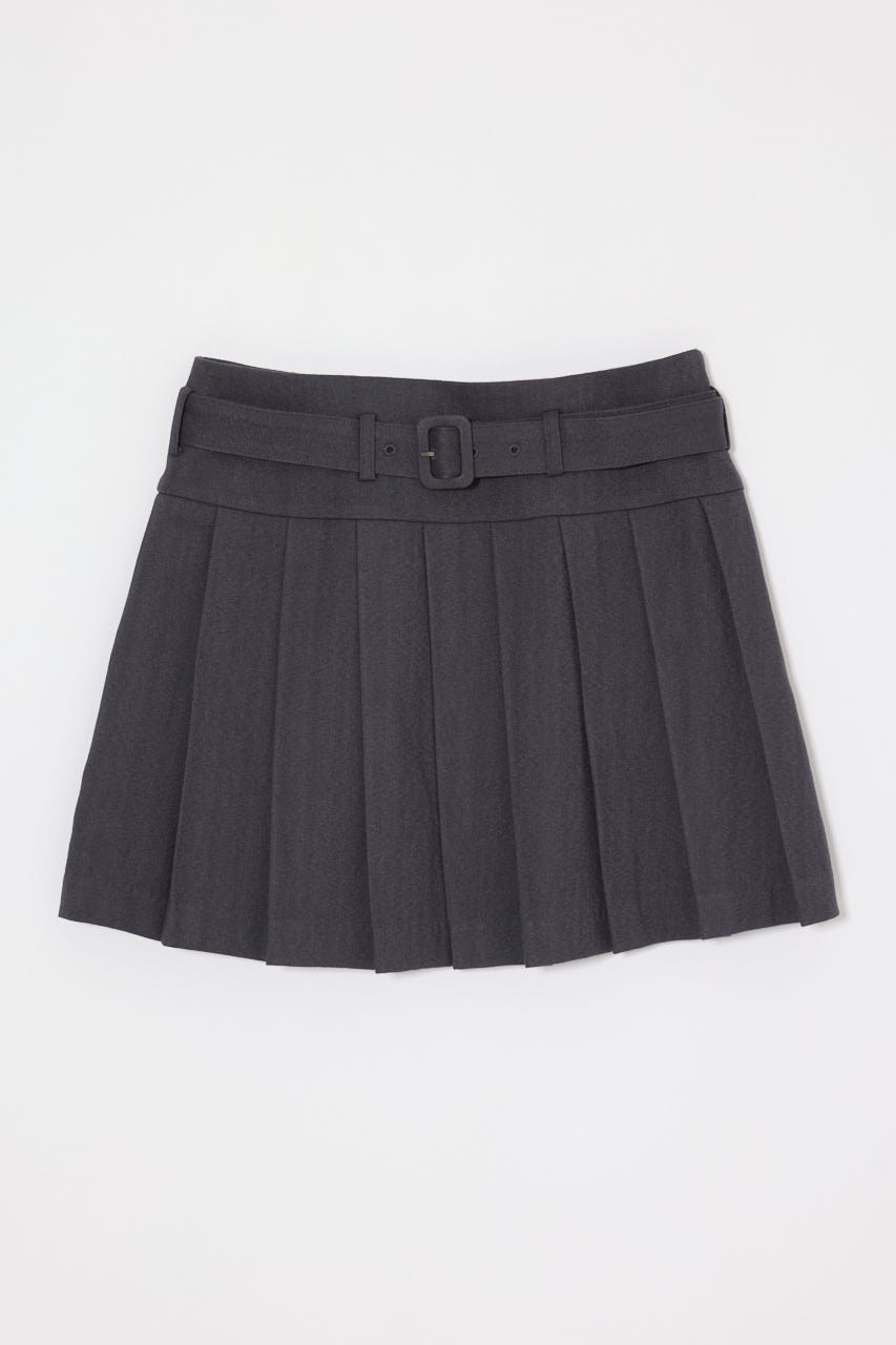 BELTED PLEATS MINI スカート C.GRY 1