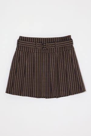 BELTED PLEATS MINI スカート