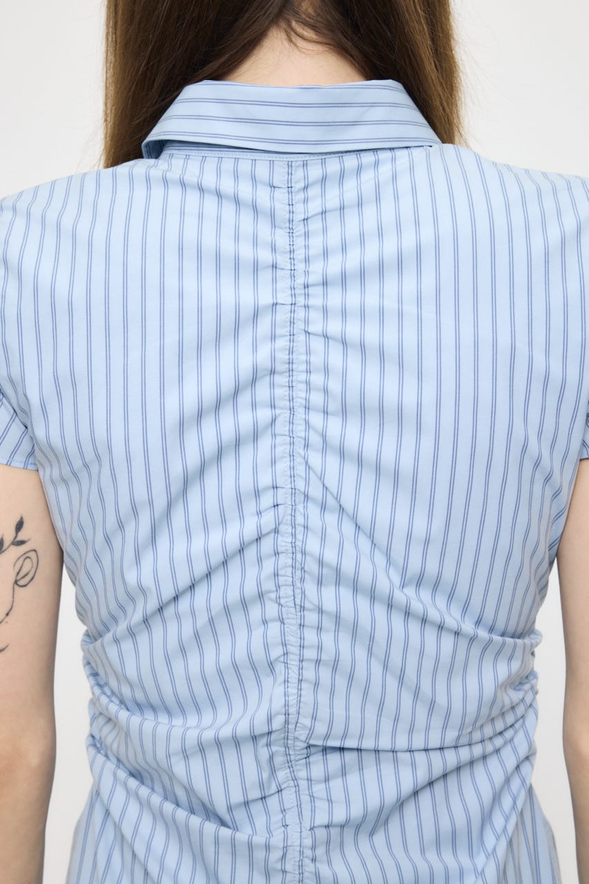 GATHER SHIRT MINI ドレス BLU 1