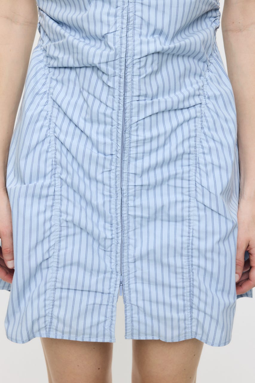 GATHER SHIRT MINI ドレス BLU 1