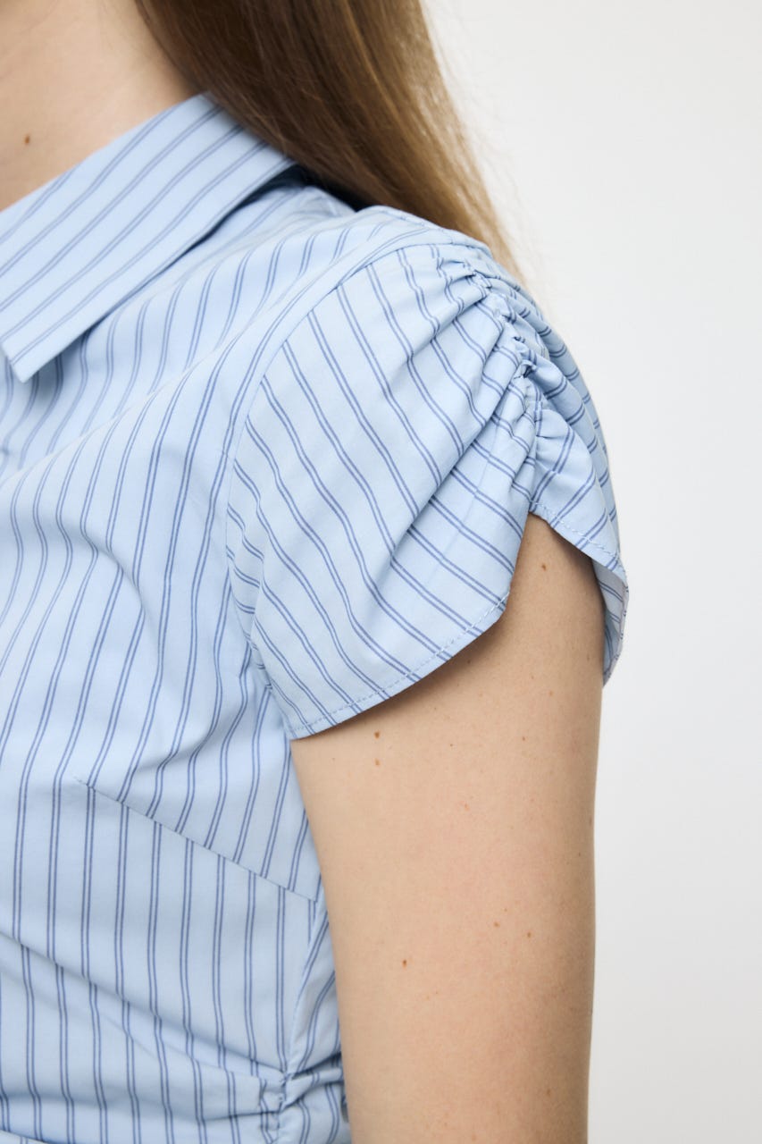 GATHER SHIRT MINI ドレス BLU 1