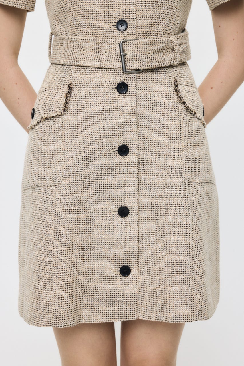TWEEDED MINI ドレス BEG 1