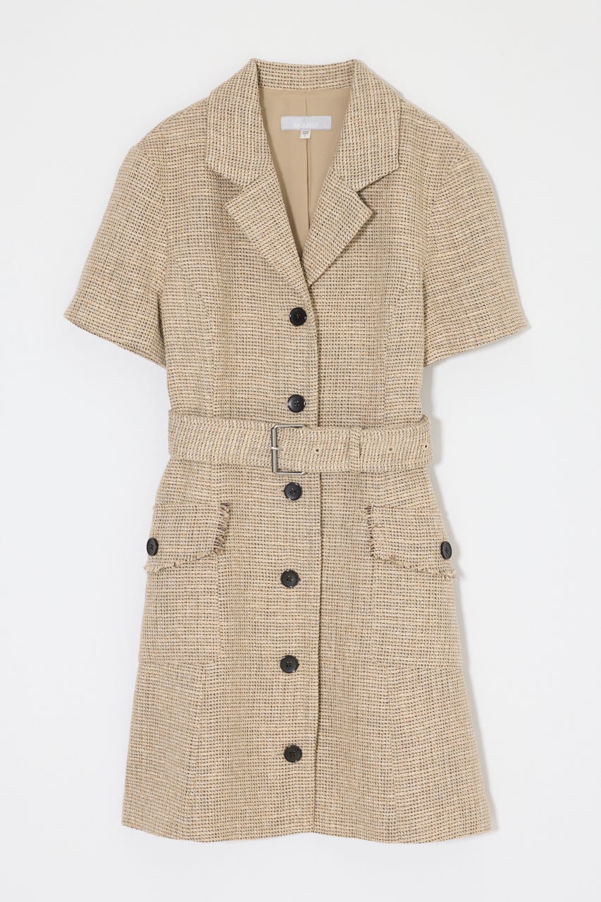 TWEEDED MINI ドレス BEG 1