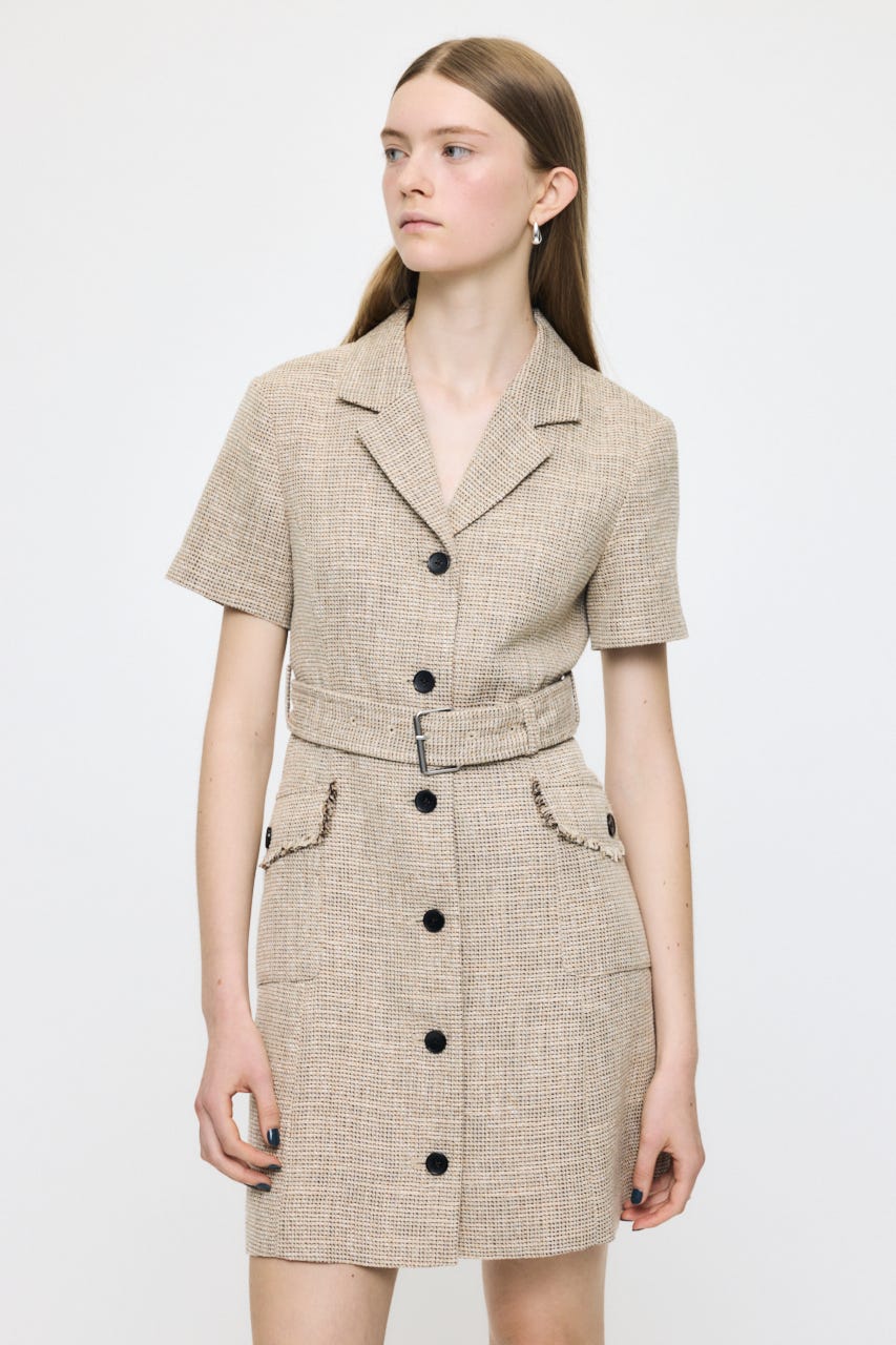 TWEEDED MINI ドレス BEG 1