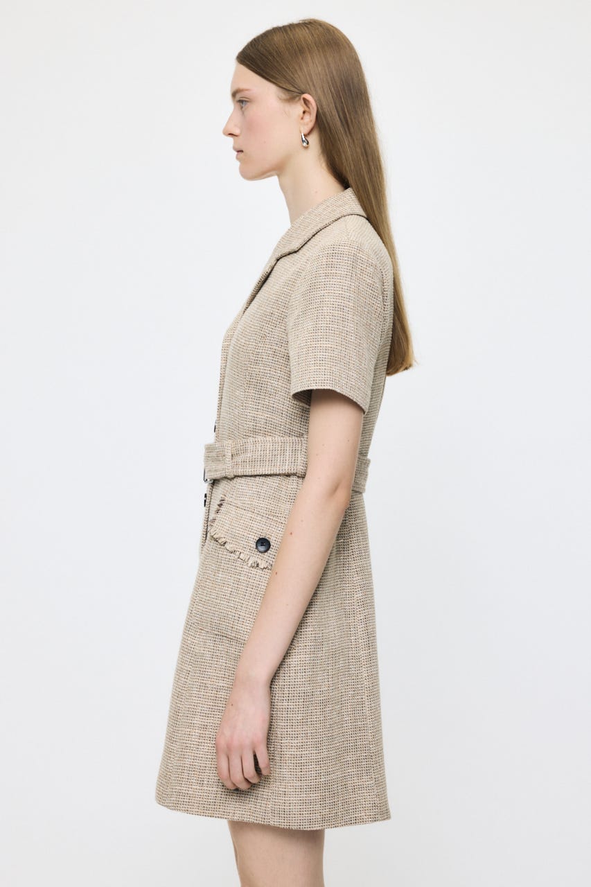 TWEEDED MINI ドレス BEG 1