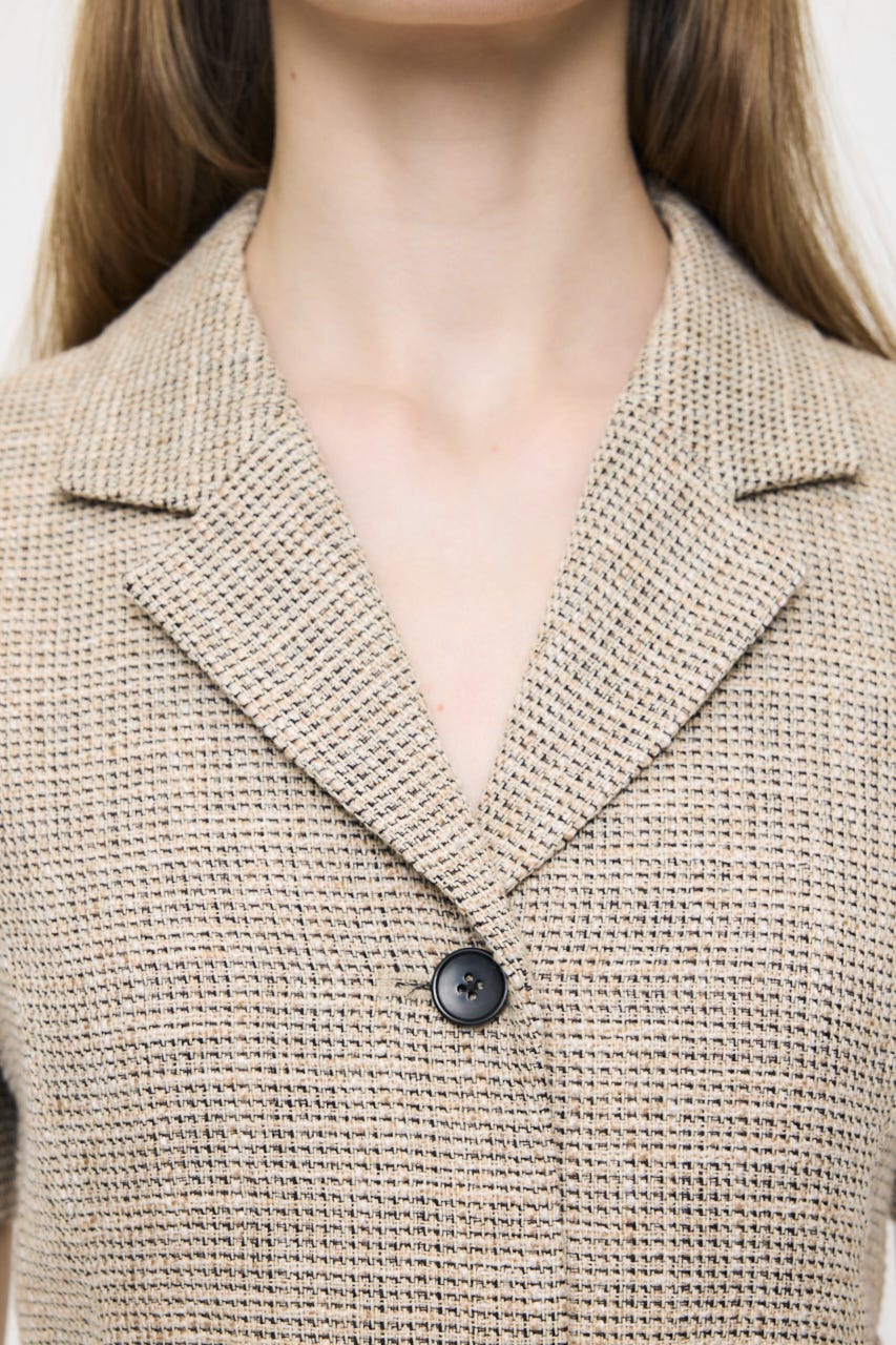 TWEEDED MINI ドレス BEG 1