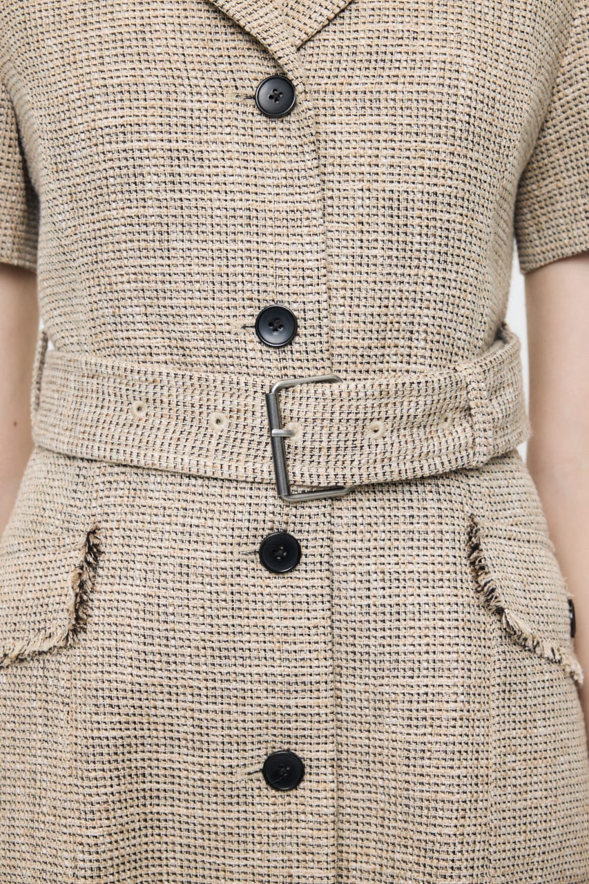 TWEEDED MINI ドレス BEG 1