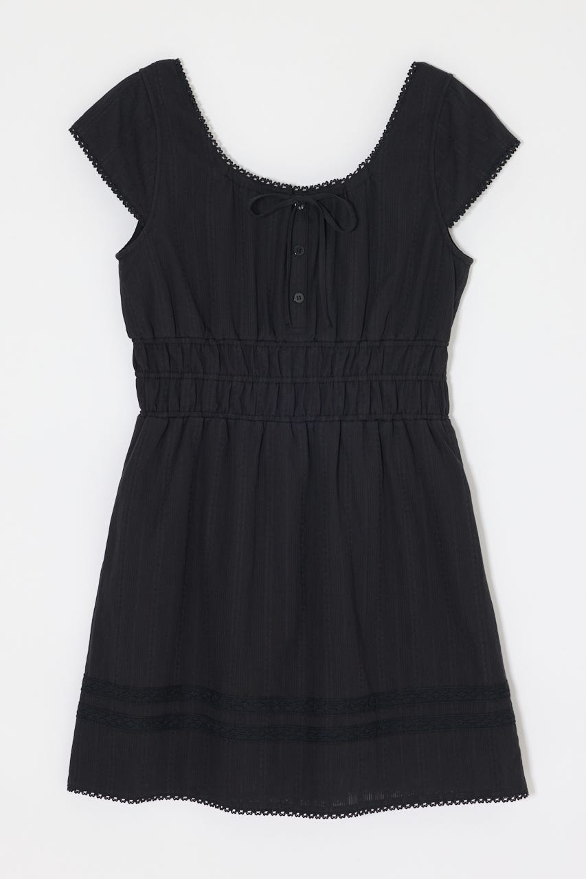 COTTON LACE MINI ドレス BLK 2
