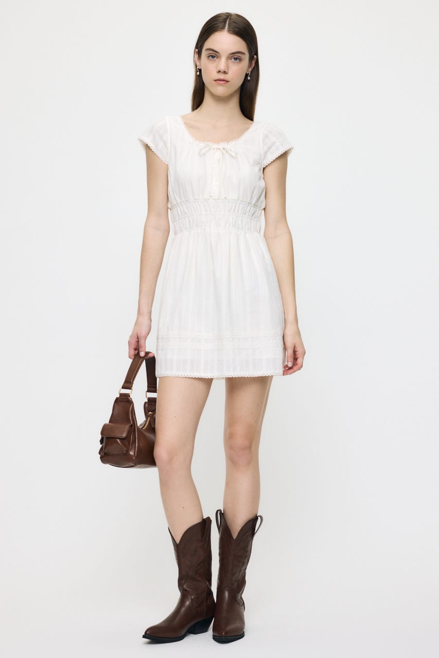 COTTON LACE MINI ドレス