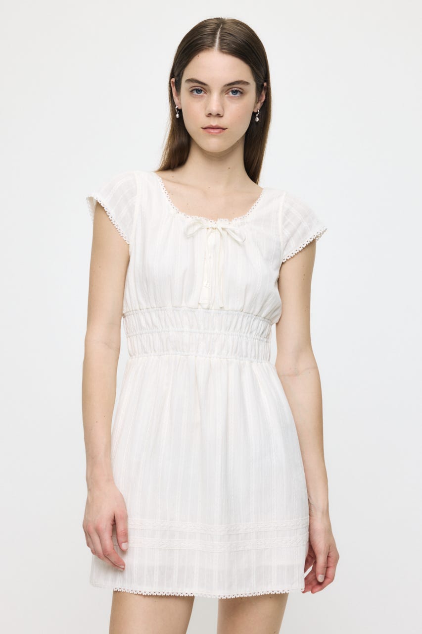 COTTON LACE MINI ドレス WHT 1