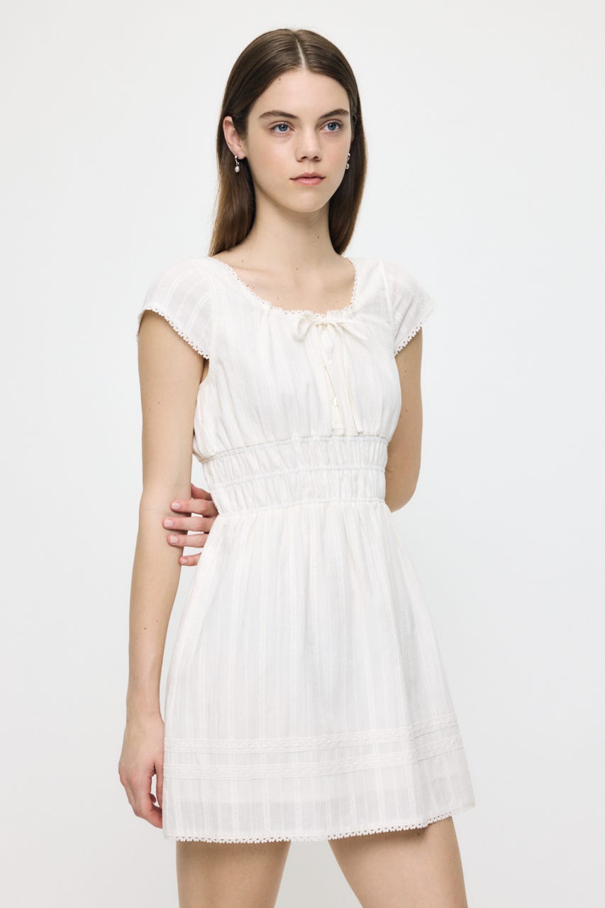 COTTON LACE MINI ドレス WHT 1