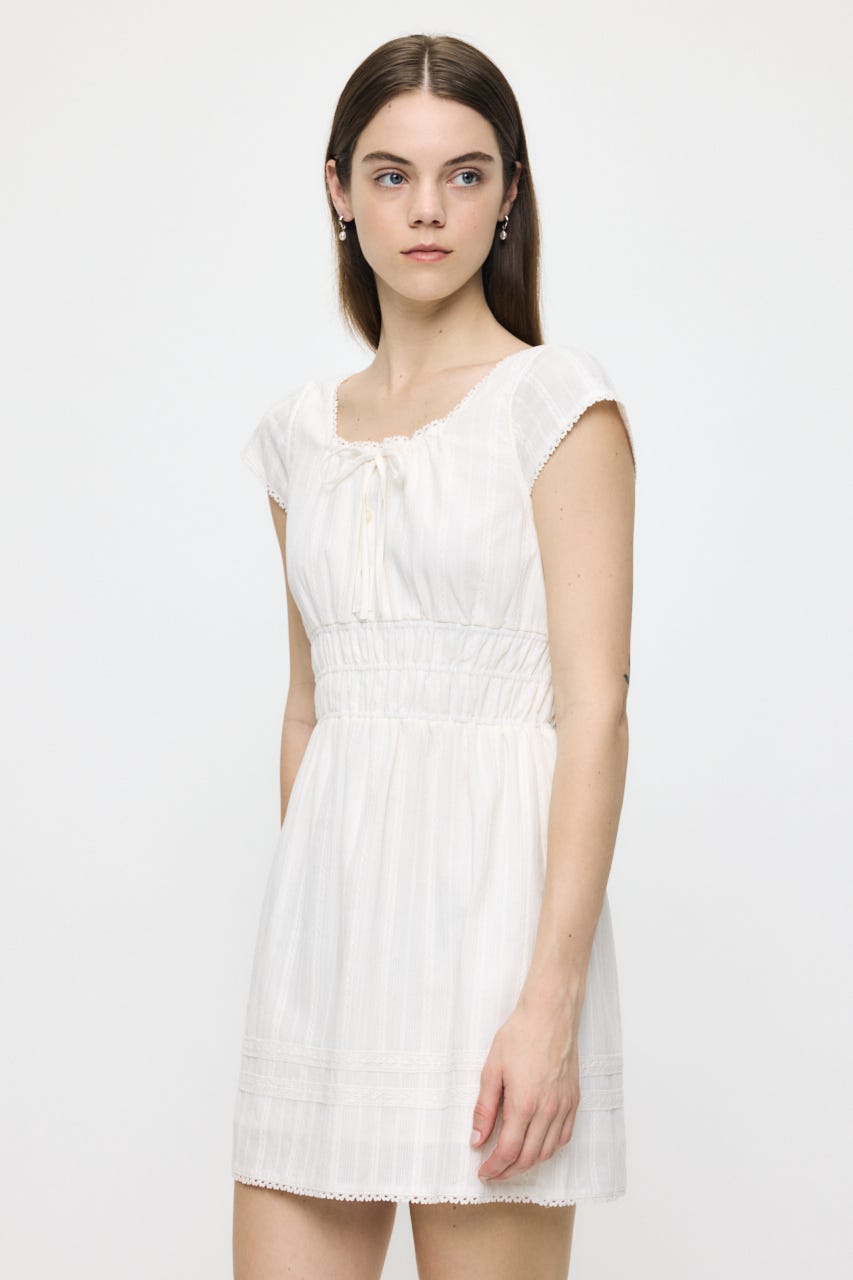 COTTON LACE MINI ドレス WHT 1