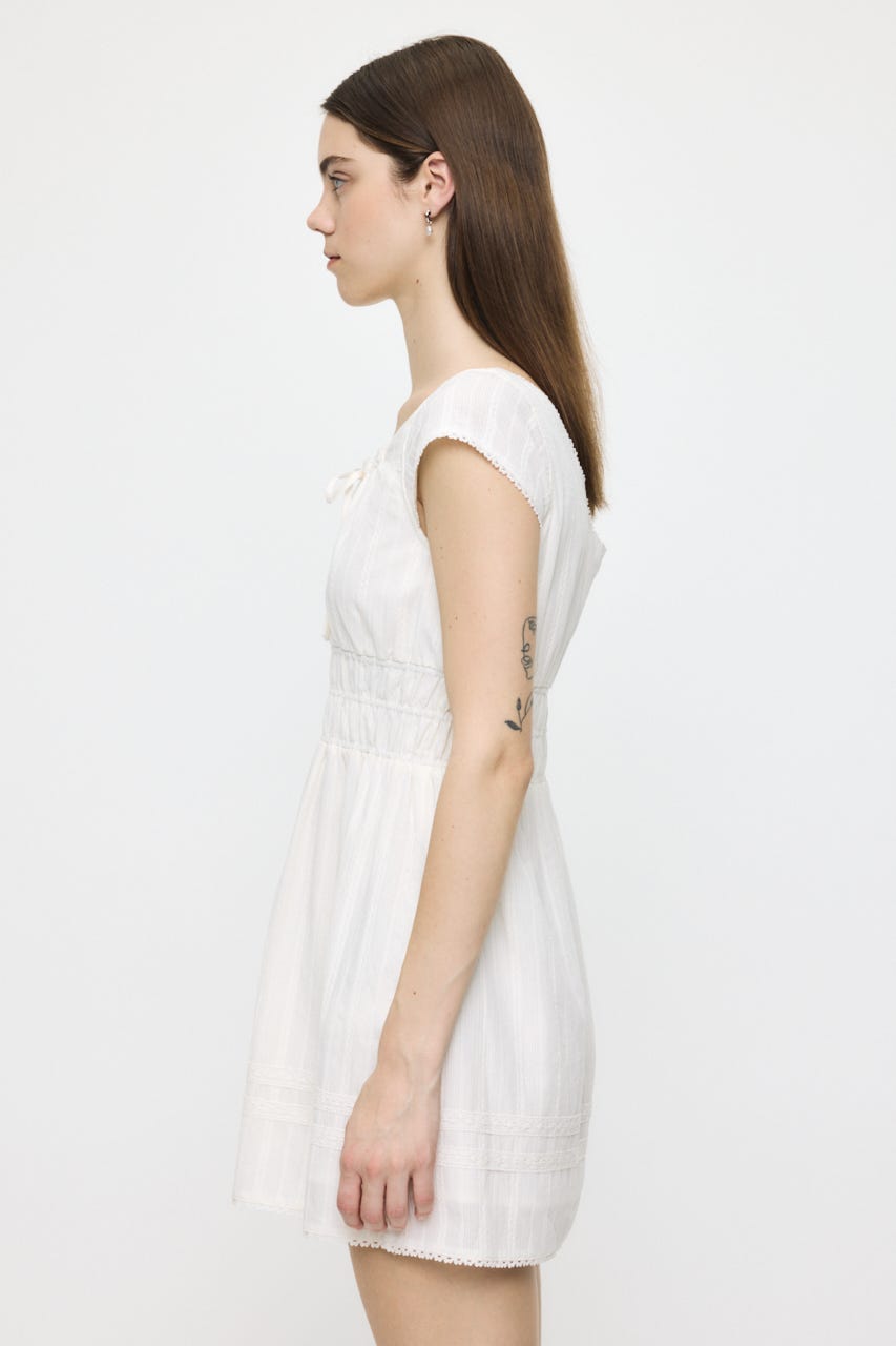 COTTON LACE MINI ドレス WHT 1