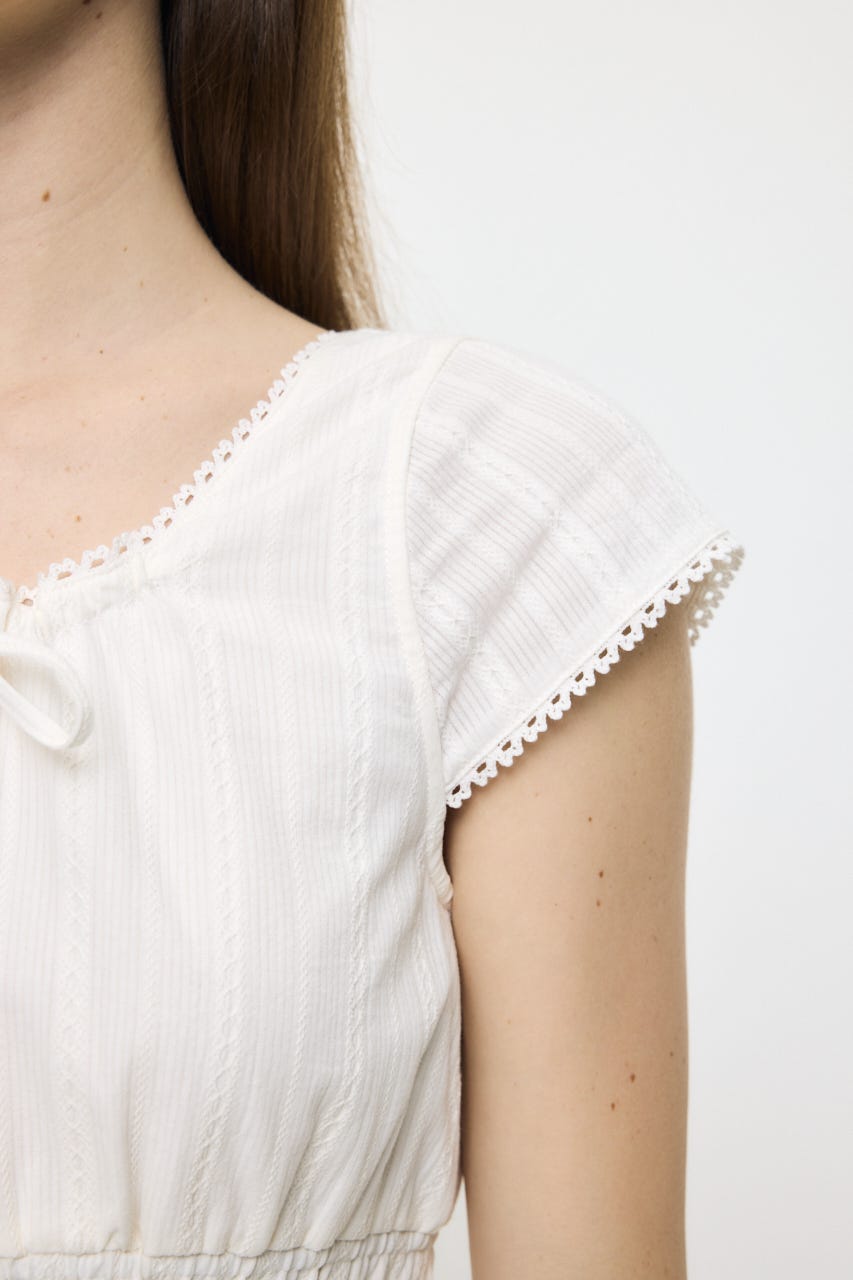 COTTON LACE MINI ドレス WHT 1