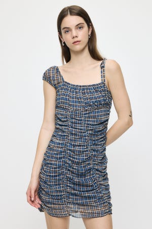 ASYMMETRY GATHER MINI ドレス