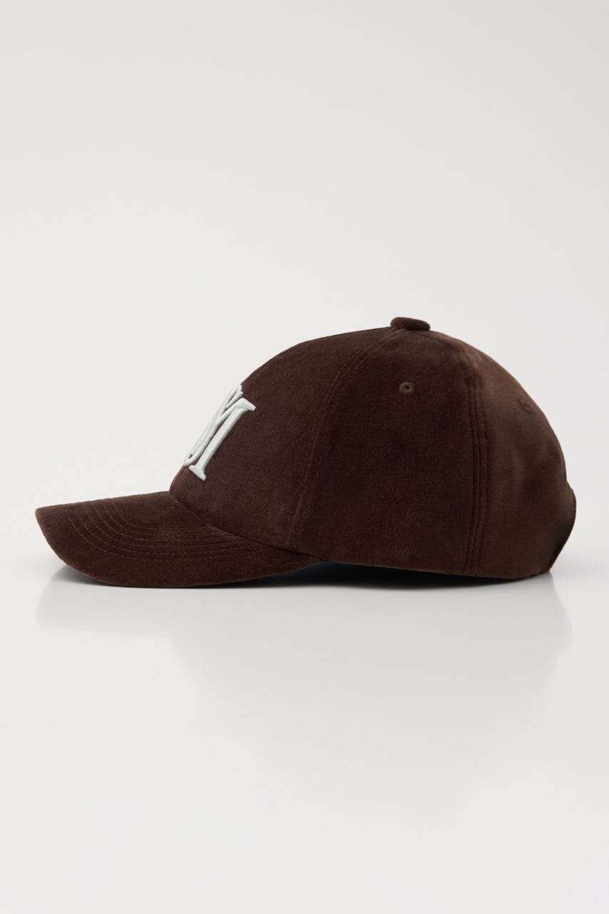 VELOUR LOGO キャップ BRN FREE