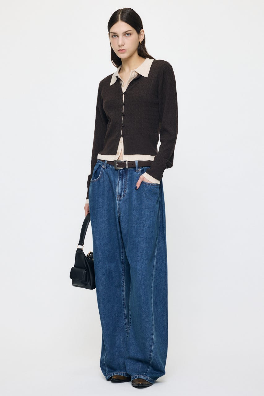 LAYERED LIKE KNIT トップス BRN FREE