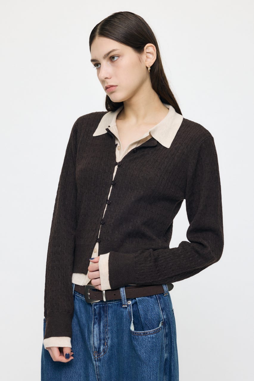 LAYERED LIKE KNIT トップス BRN FREE