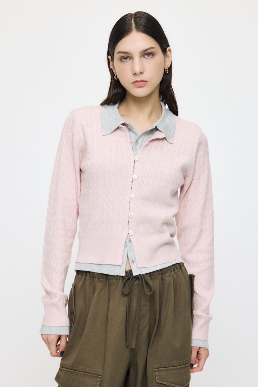 LAYERED LIKE KNIT トップス L/PNK FREE