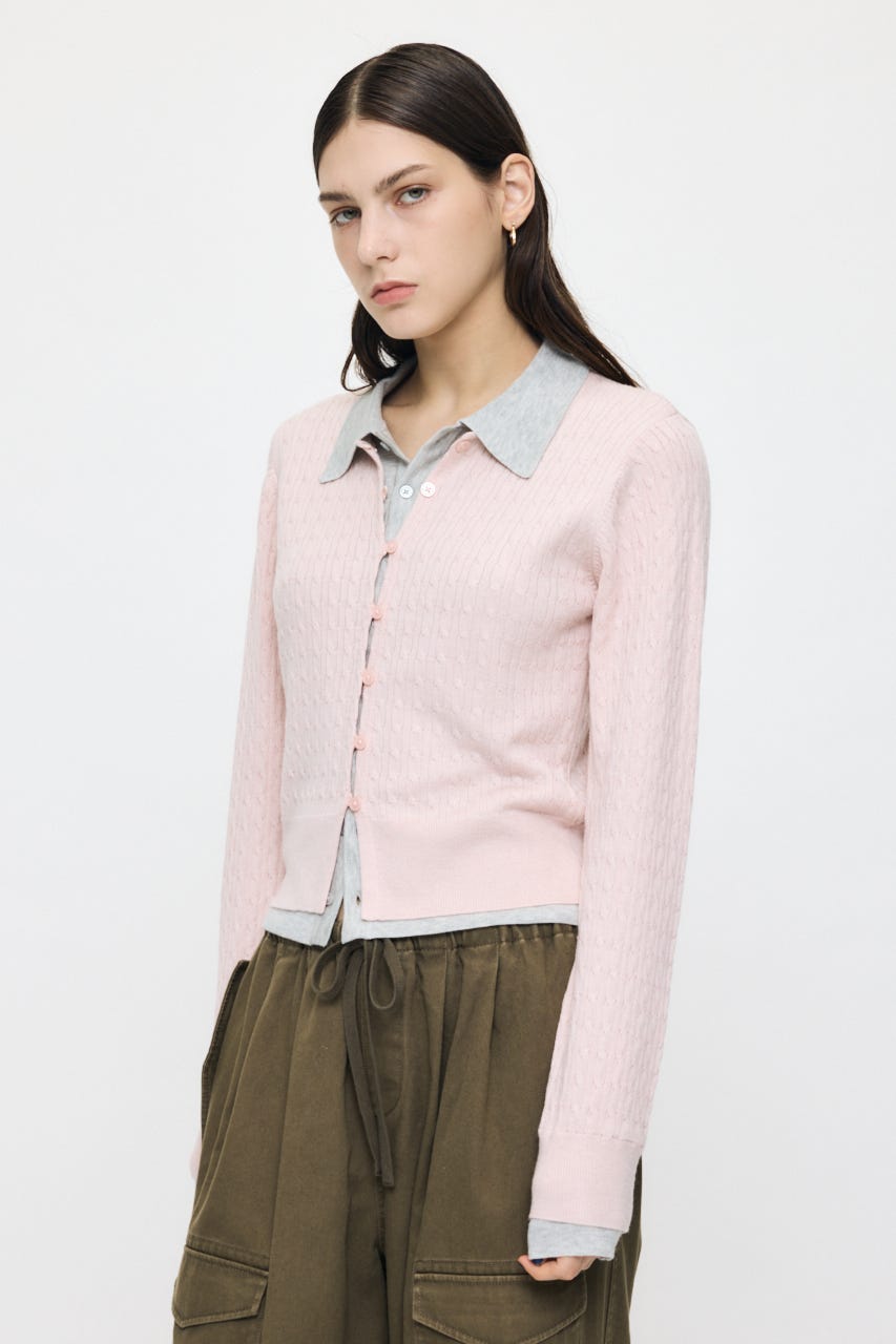 LAYERED LIKE KNIT トップス L/PNK FREE