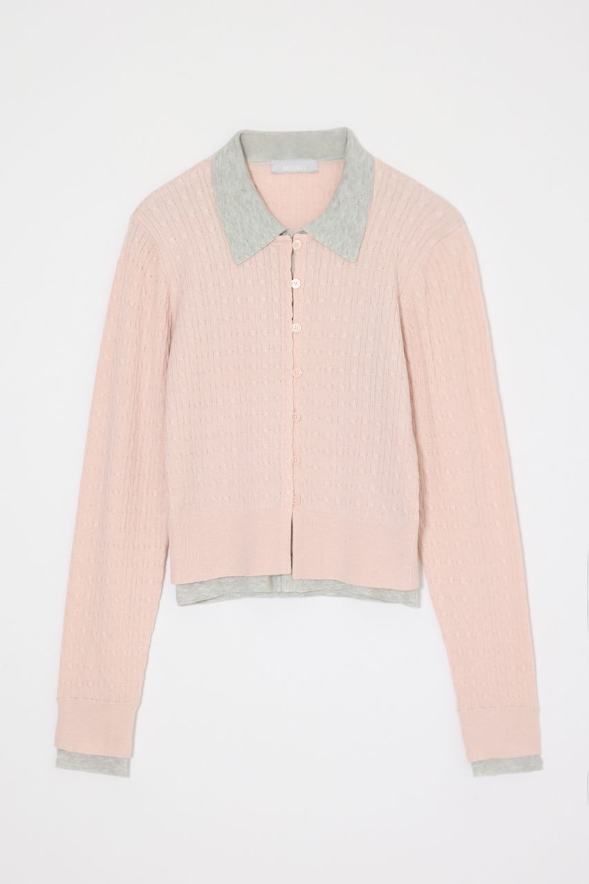 LAYERED LIKE KNIT トップス L/PNK FREE
