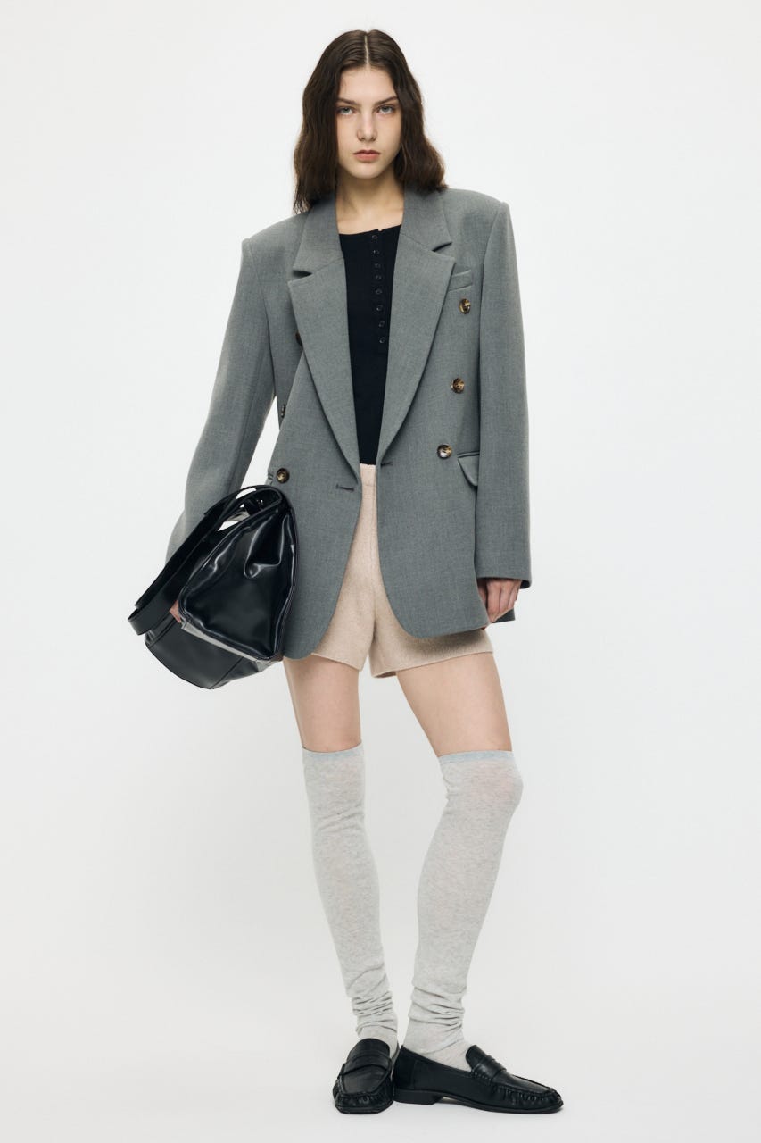 ES HENRY NECK KNIT ボディースーツ BLK 2