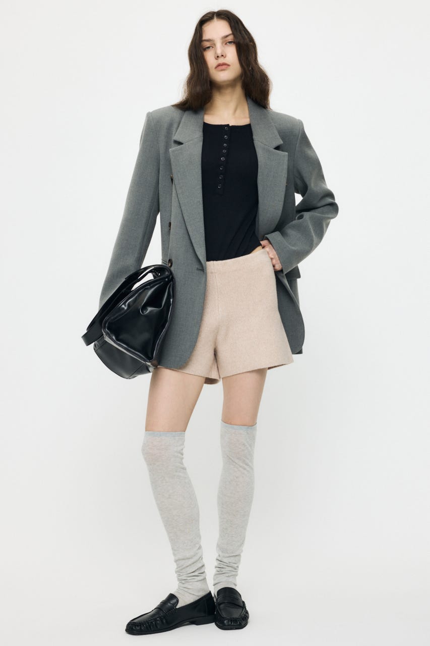 ES HENRY NECK KNIT ボディースーツ BLK 2