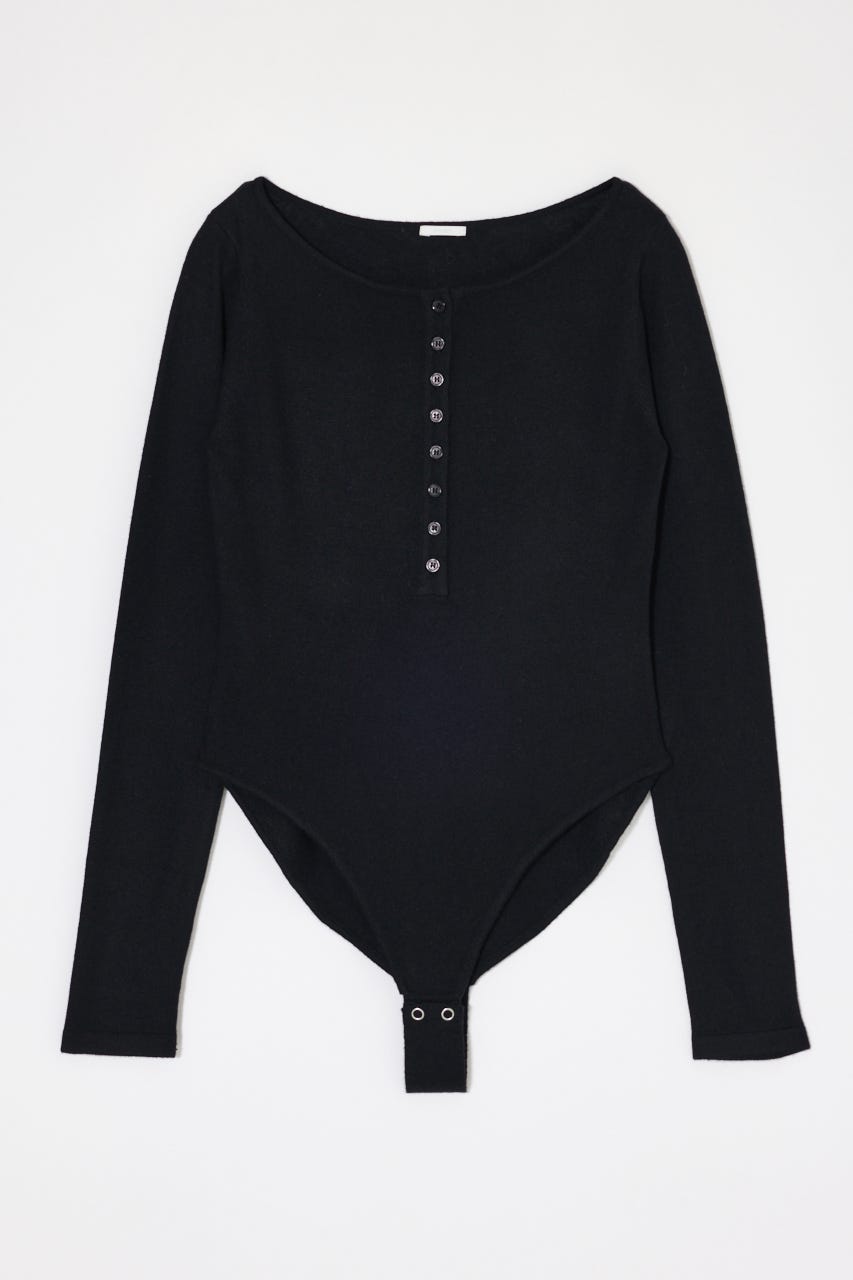 ES HENRY NECK KNIT ボディースーツ BLK 2