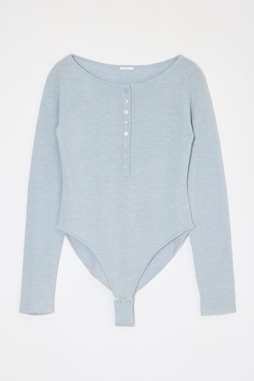 ES HENRY NECK KNIT ボディースーツ L/BLU 1
