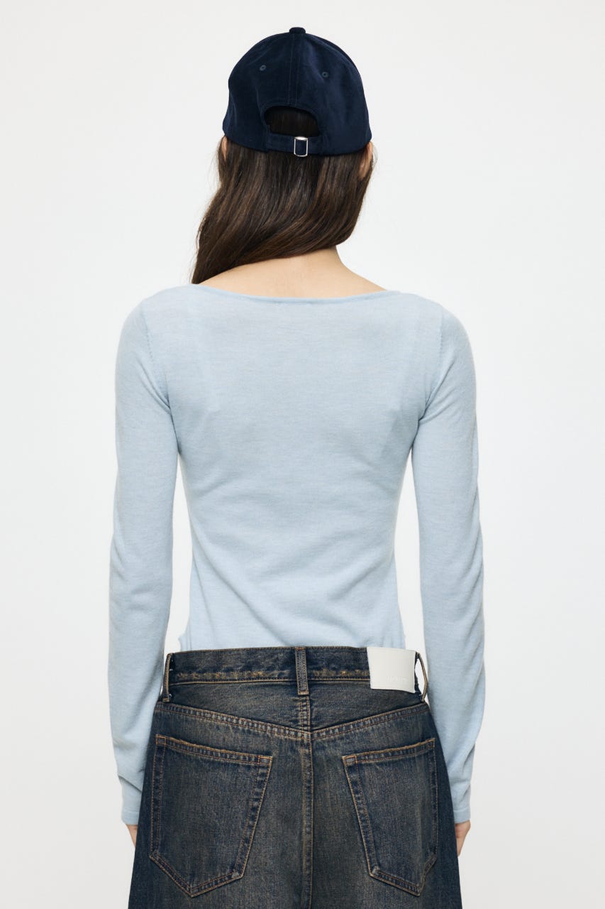 ES HENRY NECK KNIT ボディースーツ L/BLU 1