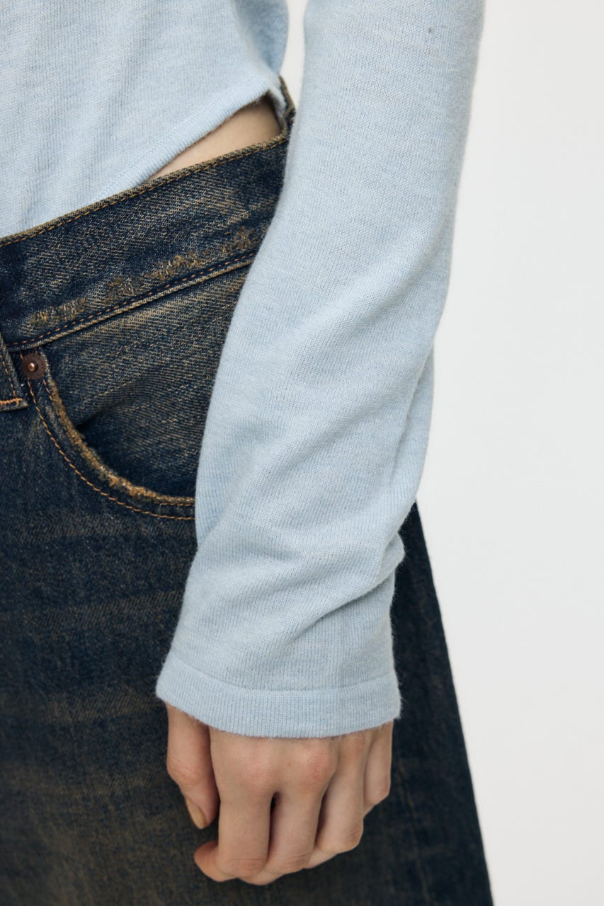 ES HENRY NECK KNIT ボディースーツ L/BLU 1