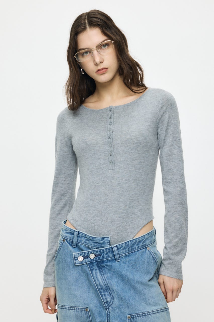 ES HENRY NECK KNIT ボディースーツ