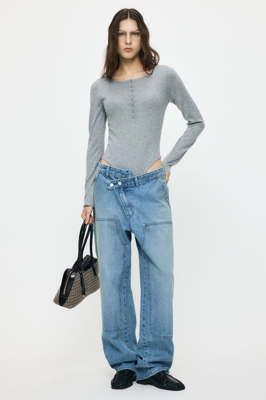 ES HENRY NECK KNIT ボディースーツ T.GRY 1