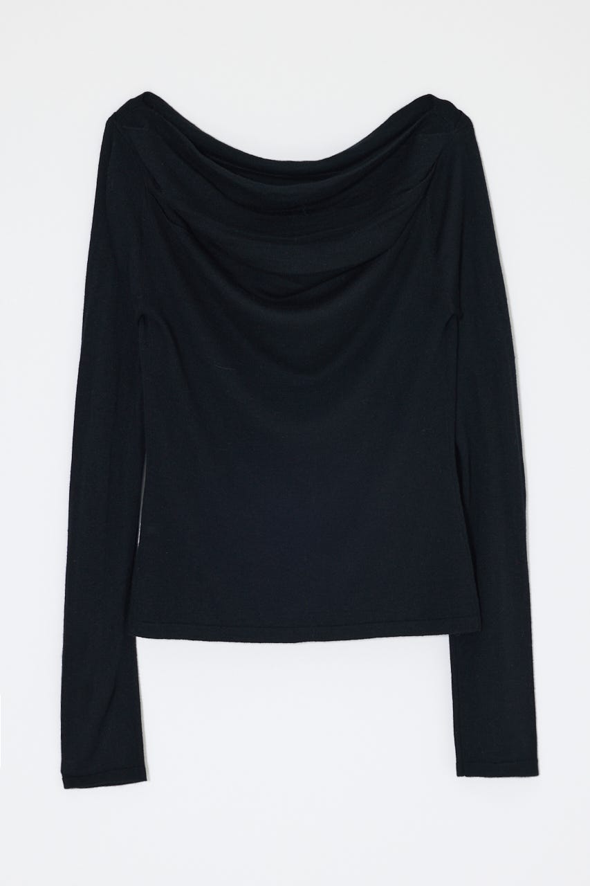 GATHER 3WAY KNIT トップス BLK FREE