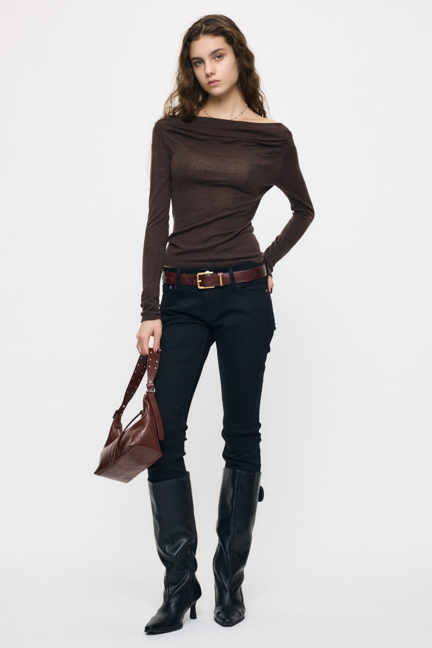 GATHER 3WAY KNIT トップス BRN FREE