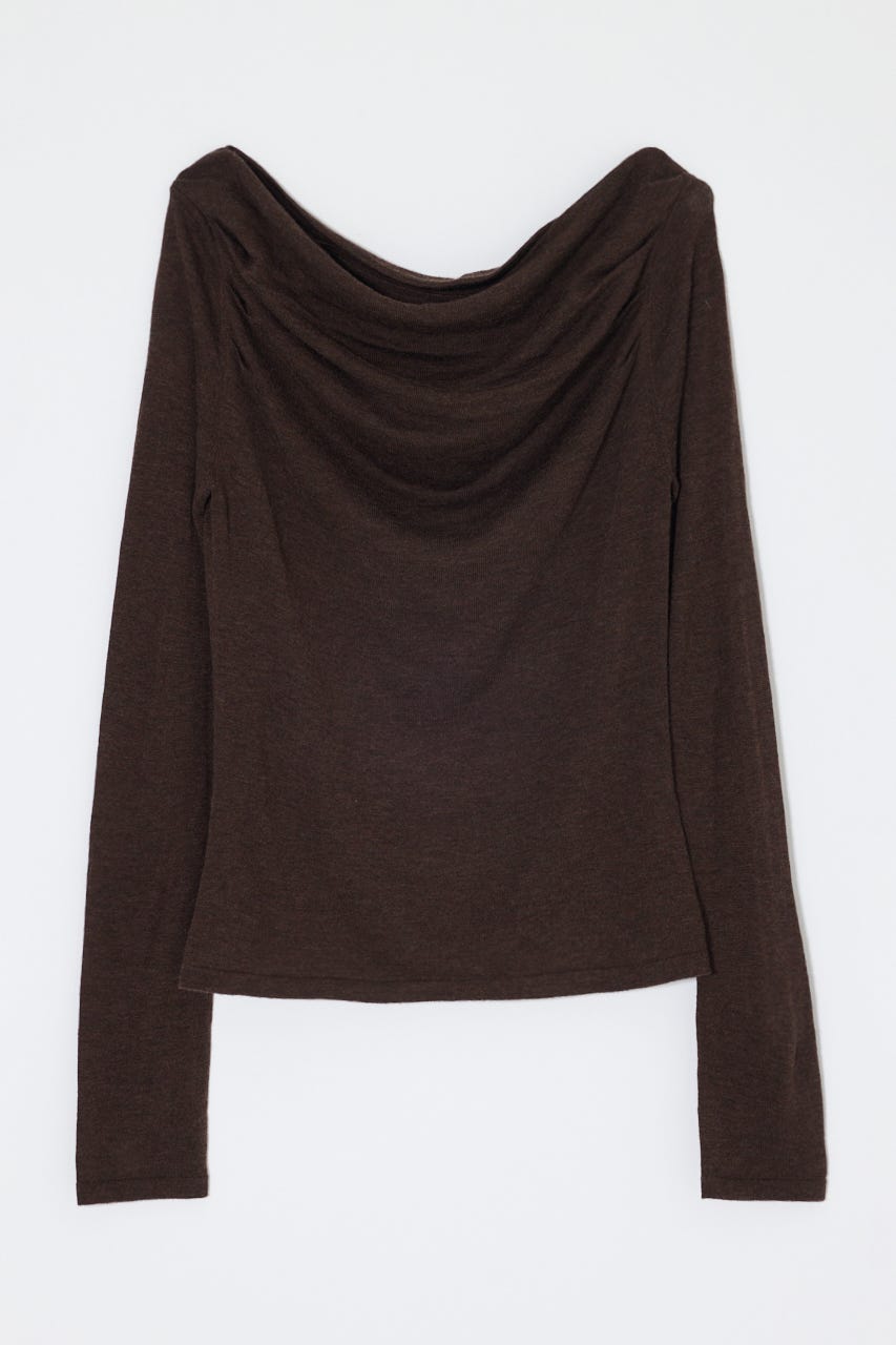 GATHER 3WAY KNIT トップス BRN FREE