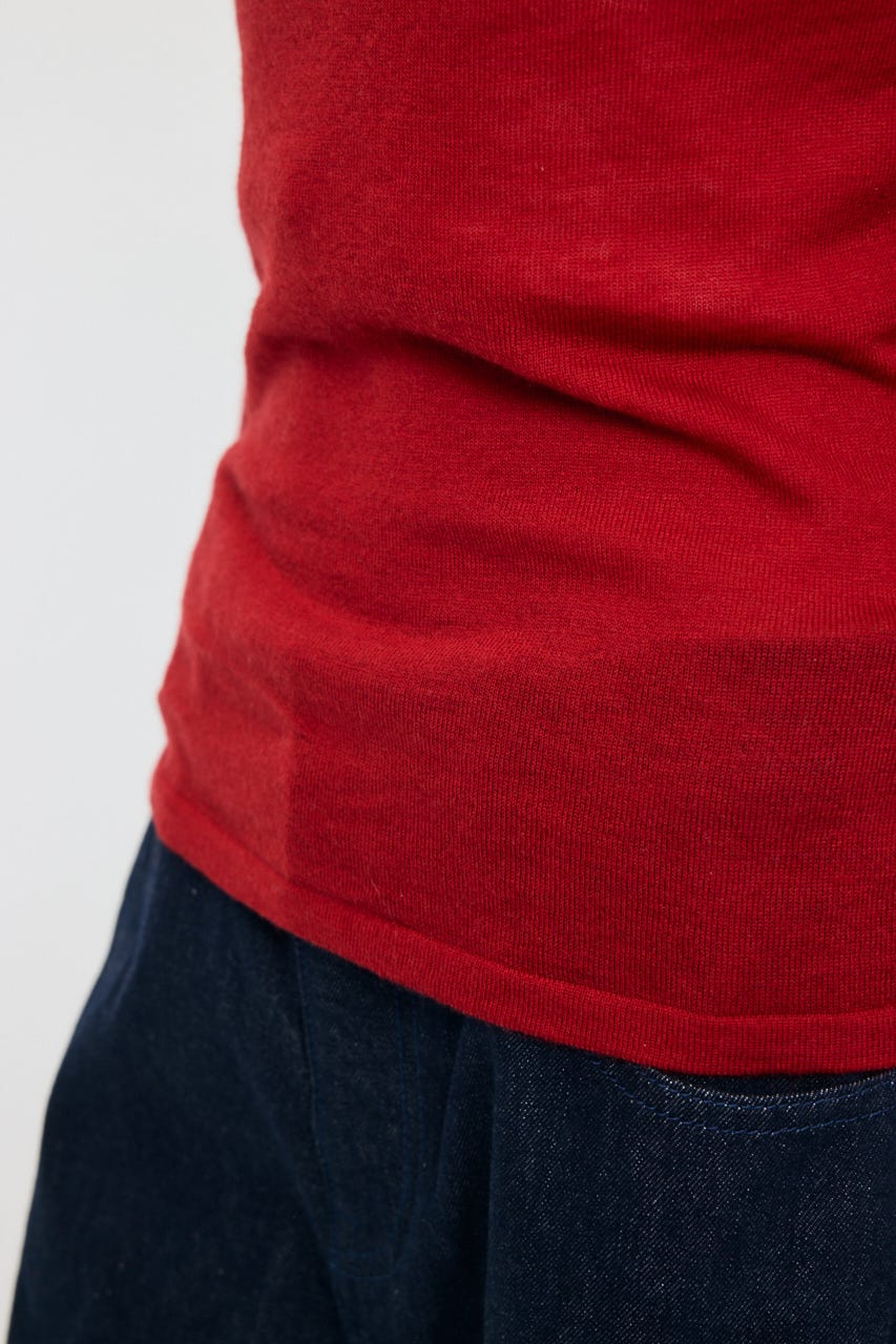 GATHER 3WAY KNIT トップス RED FREE