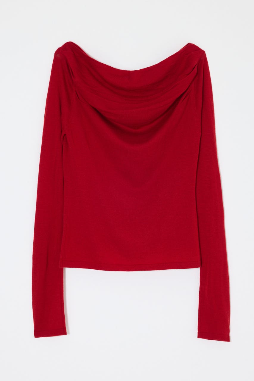 GATHER 3WAY KNIT トップス RED FREE