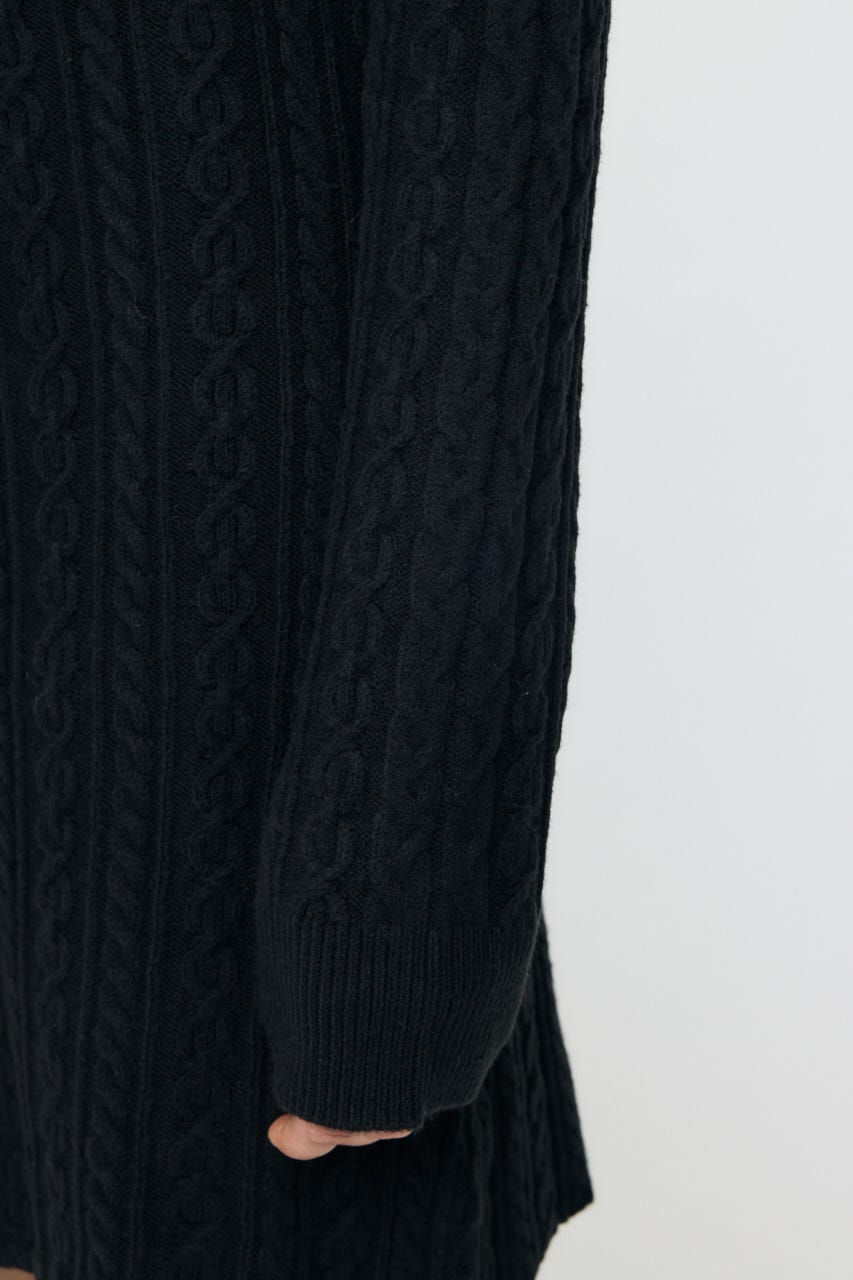 KNIT OFF SHOULDER MINI ドレス BLK 2